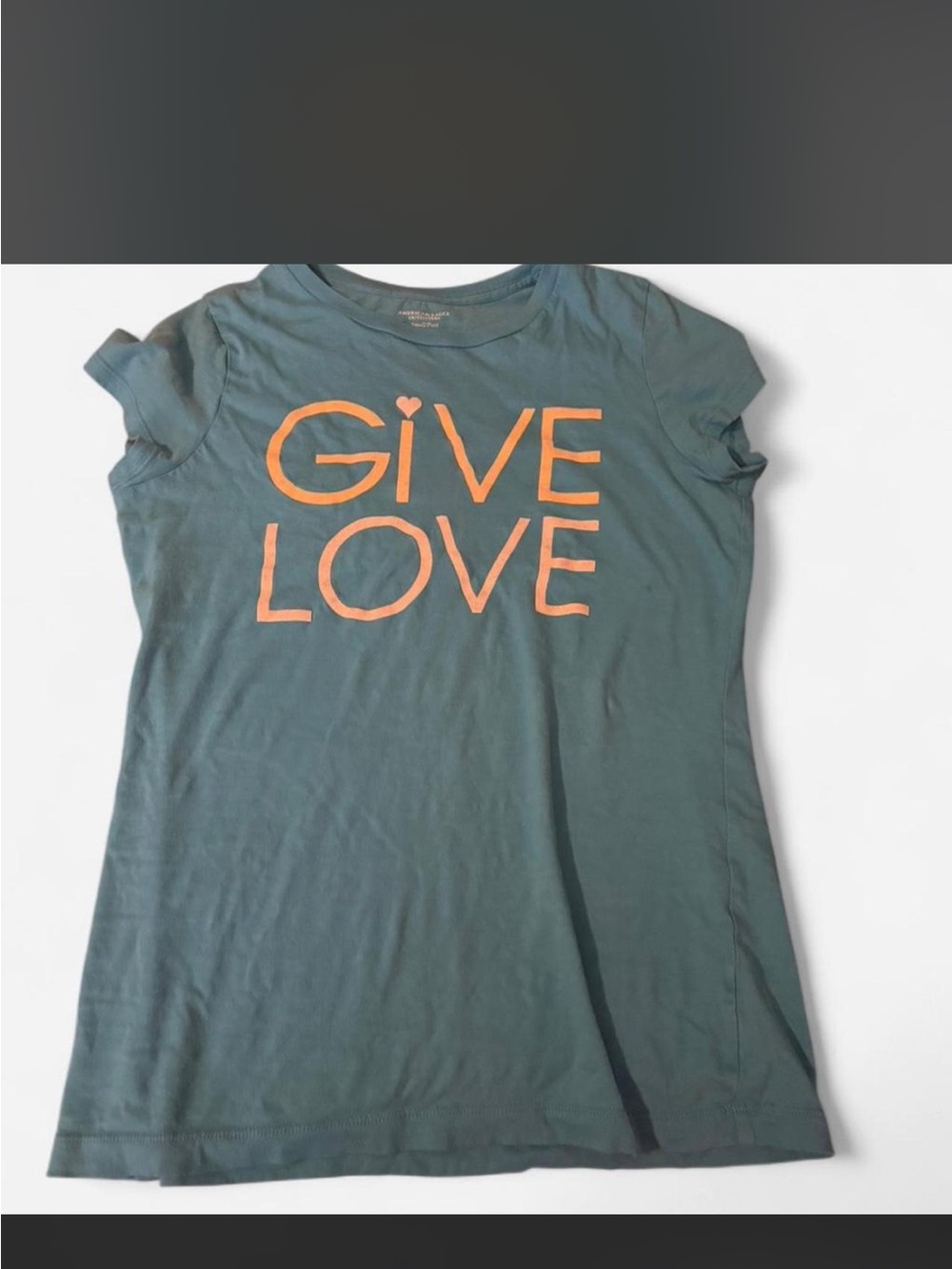 Y2K 2000s American Eagle Baby Blue ‘Give Love’ Graphic Baby Tee